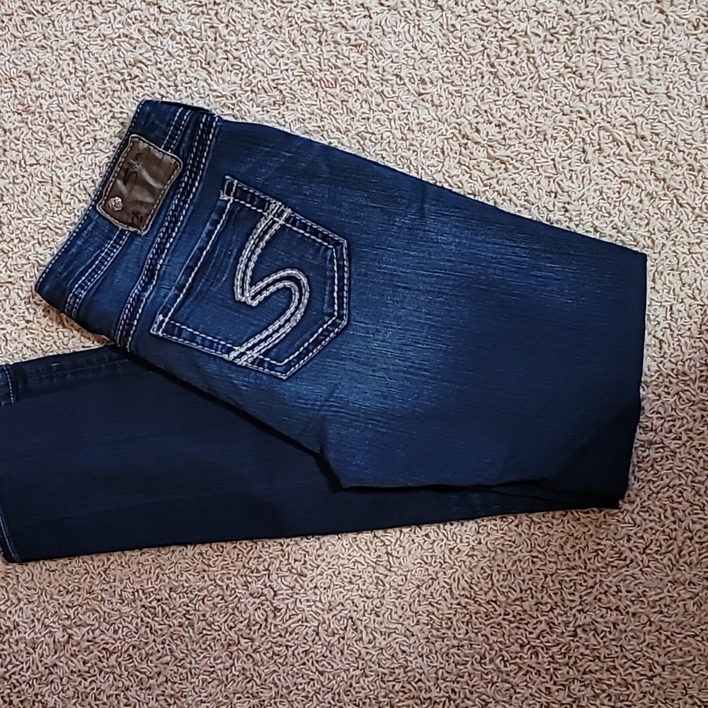 Silver Mid Rise Skinny Jeans - Picture 3 of 6